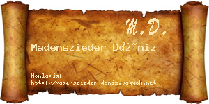 Madenszieder Döniz névjegykártya